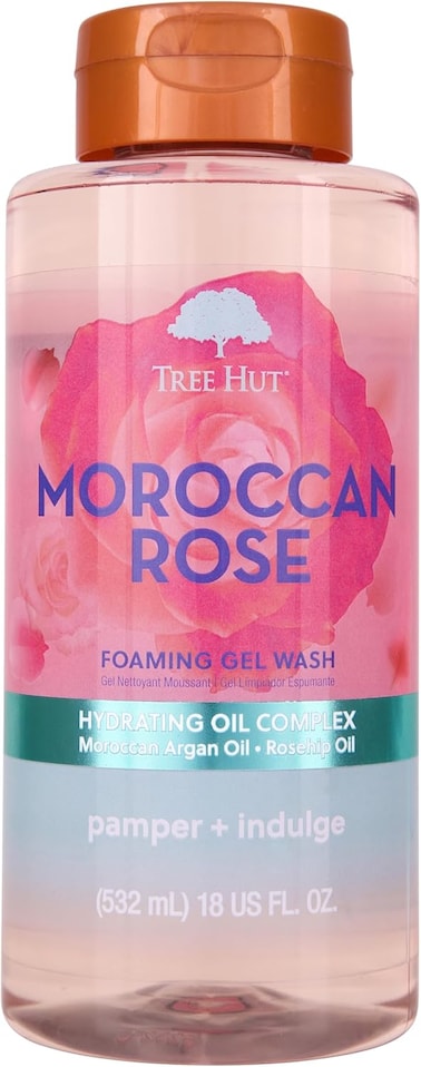 Tree Hut Moroccan Rose Nourishing &amp; Moisturizing Foaming Gel Wash, 18 Oz.
