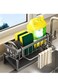 Sink Caddy Sponge Holder with Auto Drain Tray Kitchen Sink Organizer and Storage Rack for Dish Soap Dispenser Brush Scrubbers and Towel stand