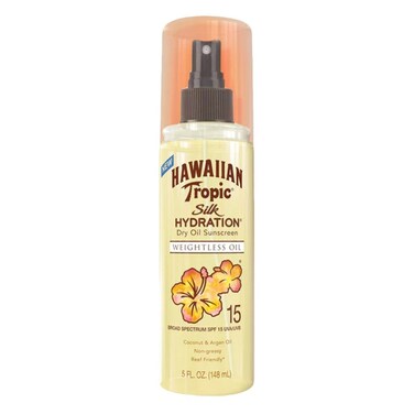 Hawaiian Tropic Silk Hydration Weightless Dry Oil Sunscreen Mist SPF 15, 148ml