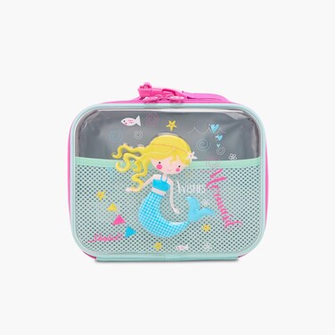 Lunch Bag-Mermaid With Glitter--1 Cmprt-Printed (Polyester) Light Blue \ 24.5X10X21