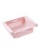 Fridge Organizer Pull Out Drawer Refrigerator Clip On Under Shelf Basket For Kitchen Storage Fits Pink 20*8*16cm