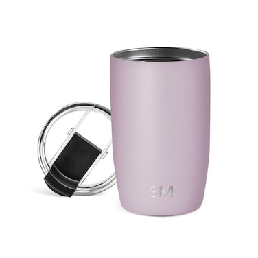 Modern Travel Coffee Mug Tumbler with Flip Lid   Reusable Insulated Stainless Steel Cold Brew Iced Coffee Cup Thermos   Gifts for Women Men Him Her   Voyager Collection   12oz   Lavender Mist