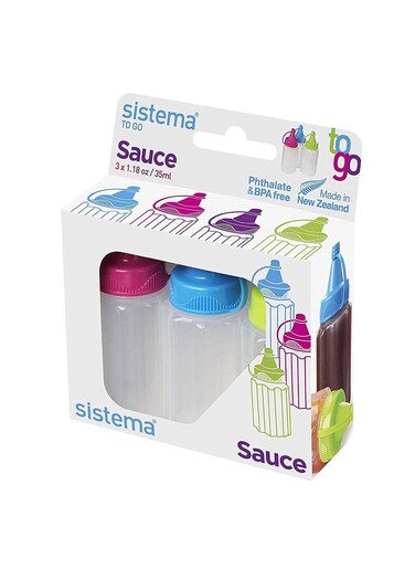 Sistema Sauce TO GO 3 Pack 35ml : Sauce Containers - Portable - Leak-proof - BPA-free