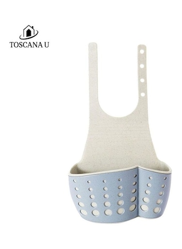 Sink Drain Basket And Holder Blue/White 16x8x21.5cm