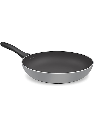 MILTON 22 cm, 1.4 Litre Induction Fry Pan - Non-Stick Aluminium Frying Pan for Stir-Fry, Omelette, Saute, and Fish, Gas Compatible Cookware - Black Pearl