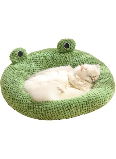 FCYOUO Cat Bed Frog Shaped Pet Bed,Indoor Cat House With Anti-Slip Bottom, 50 * 50 cm, Suitable for Cats And Small Dogs