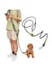 pawstrip Hands Free Dog Leash Waist &amp; Crossbody Rope with Slip Lead Durable for 2 Dogs Nylon Reflective Heavy Duty Hiking Running Leash for Medium Large Dogs (Black)