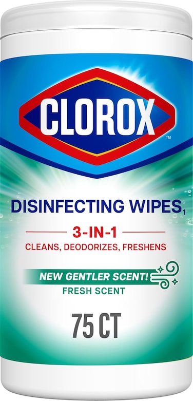 Clorox Disinfecting Wipes, 75 Wet Wipes, Fresh Scent, Kills Viruses And Bacteria, Bleach Free