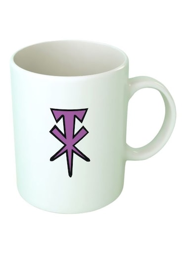 Print Printed Ceramic Mug White/Purple/Black