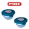 Pyrex Cook &amp; Go Round Storage Dish 700ml &ndash; Pack of 2 &ndash; Airtight, Oven &amp; Microwave Safe