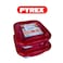 Pyrex Cook &amp; Go Square Storage Dish 800ml &ndash; Pack of 2 &ndash; Airtight, Oven &amp; Microwave Safe