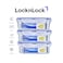 LocknLock 430ml Square Airtight Food Storage PACK of 3 &ndash; BPA-Free, Microwave, Freezer, and Dishwasher Safe