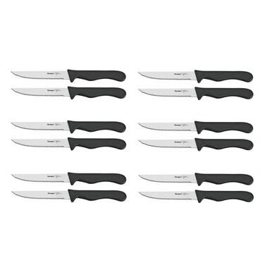 Metaltex Basic Set of 2 Stainless Steel Steak Knives 21cm (Pack of 6)