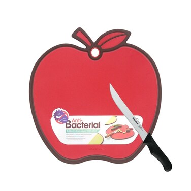 LocknLock Anti-Bacterial Cutting Board Apple Red + Free 31cm Metaltex Filleting Knife