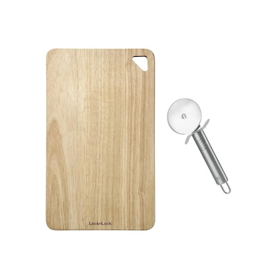 LocknLock Medium Rectangular Cutting Board + Free Metaltex 67mm Pizza Cutter &ndash; Durable &amp; Practical Kitchen Set