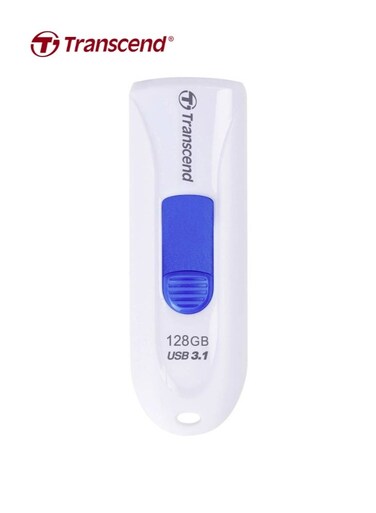محرك أقراص فلاش JetFlash 790 USB 3.1 بسعة 128 جيجابايت   TS128GJF790W   أبيض