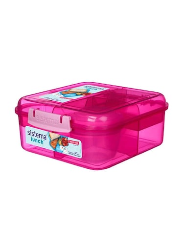 Sistema Bento Cube Lunch Box 1.25L Pink : Meal Container - Leak-proof - Portable - BPA-free Multicolour