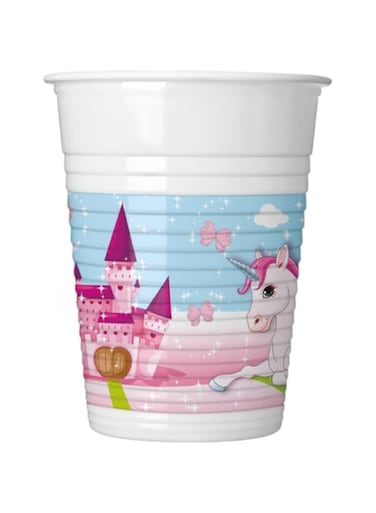 Procos 8 Plastic Cups 200Ml Unicorn