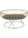 BROLEO Metal Wire Fruit Basket, Gold Fruit Bowl for Kitchen Counter, Fruit Holder Stand Storage Baskets for Countertop, Home Decor, Table Centerpieces (S Black Background with Gold