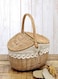 Hand Woven Fruits Rattan Basket with Holder Brown/White 38x28x38cm