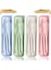 with Case Travel Utensil Set, 4 Sets Wheat Straw Reusable Portable Spoon Knife Forks Tableware, Eco Friendly Non-toxin BPA Free Portable Cutlery for Travel Picnic Camping or Daily Use