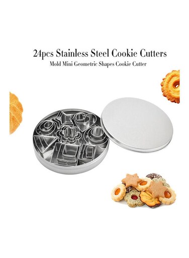 Stainless Steel Cookie Cutters Mold Set Silver 12.5x2.5x12.5cm
