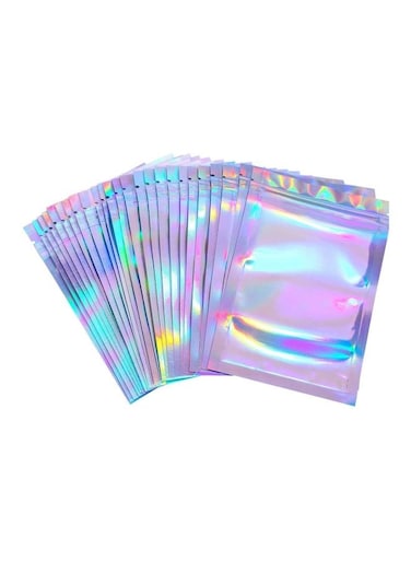100-Piece Resealable Smell-Proof Foil Pouch Multicolour 8x13cm