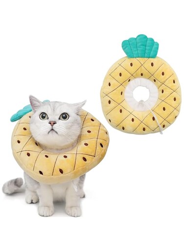 X spring Cat Recovery Collar, Wound Healing Protective Cone After Surgery Elizabethan Collars, Adjustable Cat Recovery Collar, Cute Cat Donut Collar, Soft Cat Recovery Collarfor Cat for Kitten Pets