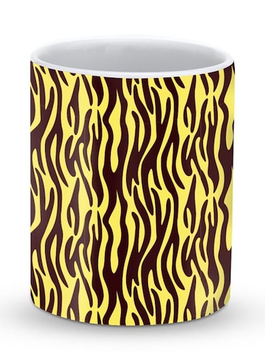Premium Jungle Stripes Designer Mug Yellow/Brown