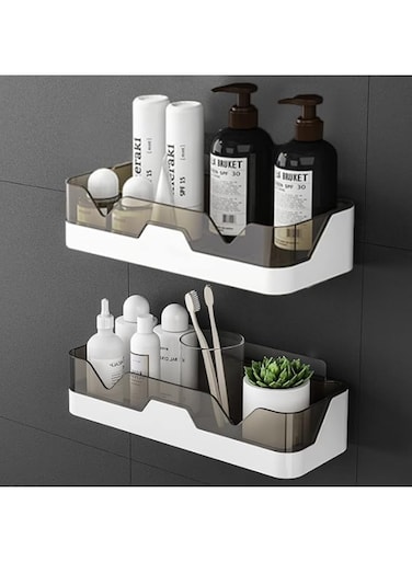 BLYPHOO Shower Caddy Adhesive Shower Shelf for Bathroom 2 Pack: Premium Bathroom Wall Organizer - No Drilling Shower Organizer - Adhesive Kitchen Storage Rustproof Storage Rack