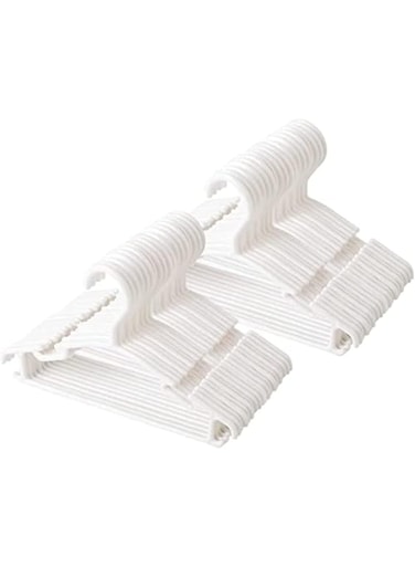 Hangers Plastic White Anti-Slip Durable Design, 10.2 * 6 * 2 inches, Ideal for Newborn to 5T Clothes 60pcs