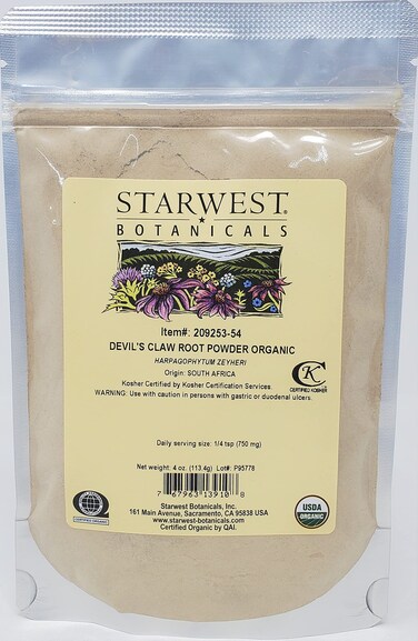 Starwest Botanicals DEVIL'S CLAW ROOT PWD ORG 4OZ