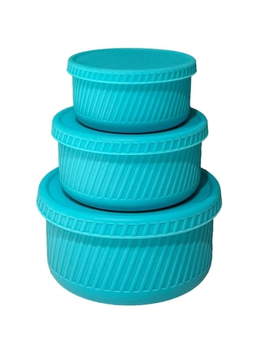 TERRIFI 100% Silicone Food Storage Containers, Set of 3 Silicone Bowls with Lids Set, BPA Free, Food Safe Grade, Reusable, Microwave Dishwasher Freezer Safe, Small, Medium, Large, Green