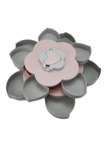 Rotating Snack Tray/Creative Fruit Tray/Double Petal-Shaped Snack Platter/Flower Shape Rotating Snack Tray/Dried Fruit Storage Organizer/Segmented Containers With Mobile Phone Holders