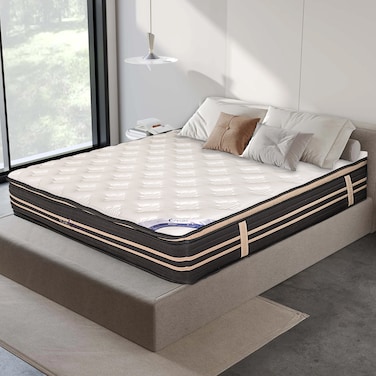 Total Comfort Milan Mattress   30cm Thickness   Gel Memory Foam EuroTop   CV Foam Layer   Pocket Spring Core   No Turn Design   Double, Queen, King, Super King (Double 120x200x30 cm)