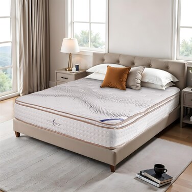 Total Comfort Wellington Mattress   25cm Thick   Euro Top   3-Zone Pocket Springs   Motion Isolation   No-Turn Design   Small Single, Single, Double, Queen, King, Super King (Queen 150x200x25 cm)