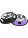 Lonimia Stainless Steel Cat Bowl Pet Bowl,2Pcs Cat Bowl Pet Bowl for Food and Water, Non-Slip Pet Feeding Dish Bowl With Rubber Base for indoor Cats Small Dogs(Black/Purple)
