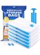 5-Pack Reusable Vacuum Storage Bags With Travel Hand Pump White/Blue 100x80cm