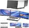 14'' Triple Laptop Monitor Extender with Aluminum Base, 360&deg; Rotation, 1080P FHD IPS Display for 12-17'' Laptops - Plug &amp; Play, Adjustable Stand, Compatible with Windows, MacBook