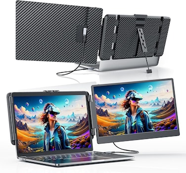 S1 Slim 14" FHD IPS Laptop Screen Extender Portable Monitor USB-C Kickstand