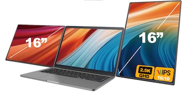 16" 2.5K QHD Laptop Screen Extender 2560&times;1600 USB-C Portable Monitor
