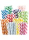 ELECDON 200 Biodegradable Paper Straws-10 Color Stripes Durable and Environmentally Friendly-Rainbow Straws and Party Decorations