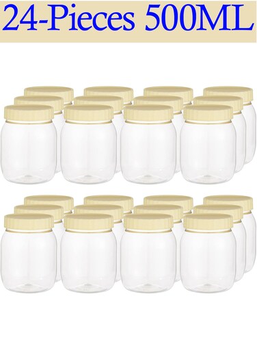 24-Piece Plastic Spice Storage Jar 500ML