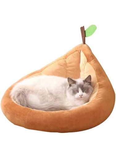 NeoStyle Plush Pet Bed, Cute Warm And Comfortable Sofa Pet Kennel, Thickened Non-Slip Soft Pet Bed For Dogs And Cats (Medium, yellow)