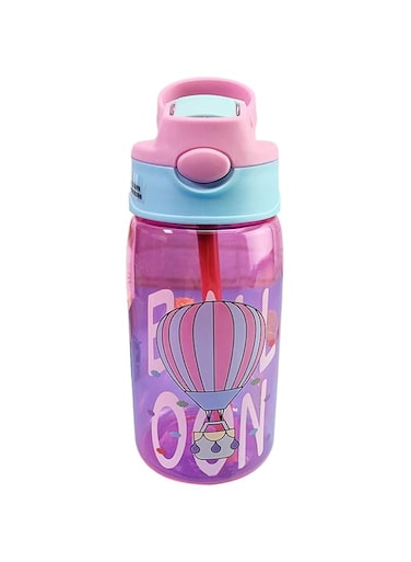 X spring Kids Water Bottle, 480ml Kids Drinking Water Bottle with Flip Straw, BPA-Free Water Bottle with Carry Handle and Easy Button, Leakproof Kids Water Bottle for School and Sports