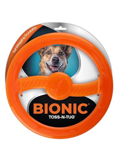 BIONIC Toss-N-Tug Dog Toy - High-Visibility Ultimate Multi-Action Dog Toy