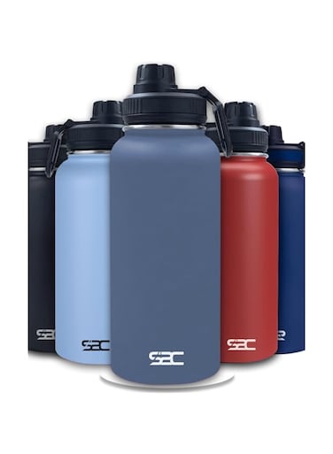 S2C Stainless Steel Water Bottle 1L,32oz Double Wall Vacuum Insulated Water Bottle, BPA Free Water Bottle for Kids School with Spout Lid - Thermos Water Flask for Hot Water, Water Bottles (GREY)