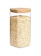 ComSaf 1500ml Glass Storage Jars with Bamboo Lid, Clear Food Storage Container Jar with Sealing Lid for Noodles Flour Cereal Rice Sugar Tea Coffee Beans, Set of 1