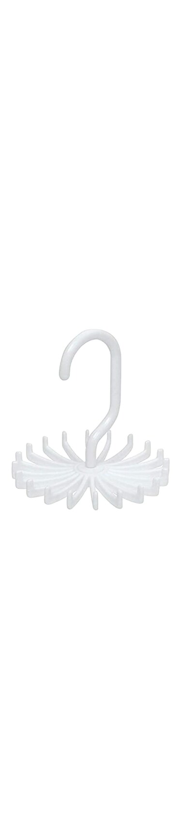 Rotating Tie Scarf And Belt Rack Hanger With 20 Hooks, White, 14.0 cm x 2.2 cm x 13.6 cm