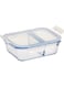 FEELINGS GLASS STORAGE M/W DIVIDER (Blue, 1200 ML)